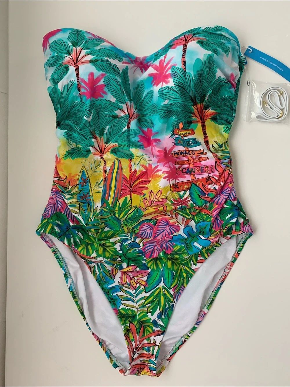 NWT Tropical Print Women’s One-Piece Swimsuit - Multicolor Size 12